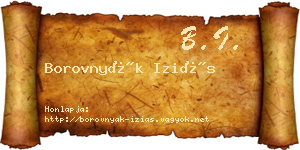 Borovnyák Iziás névjegykártya